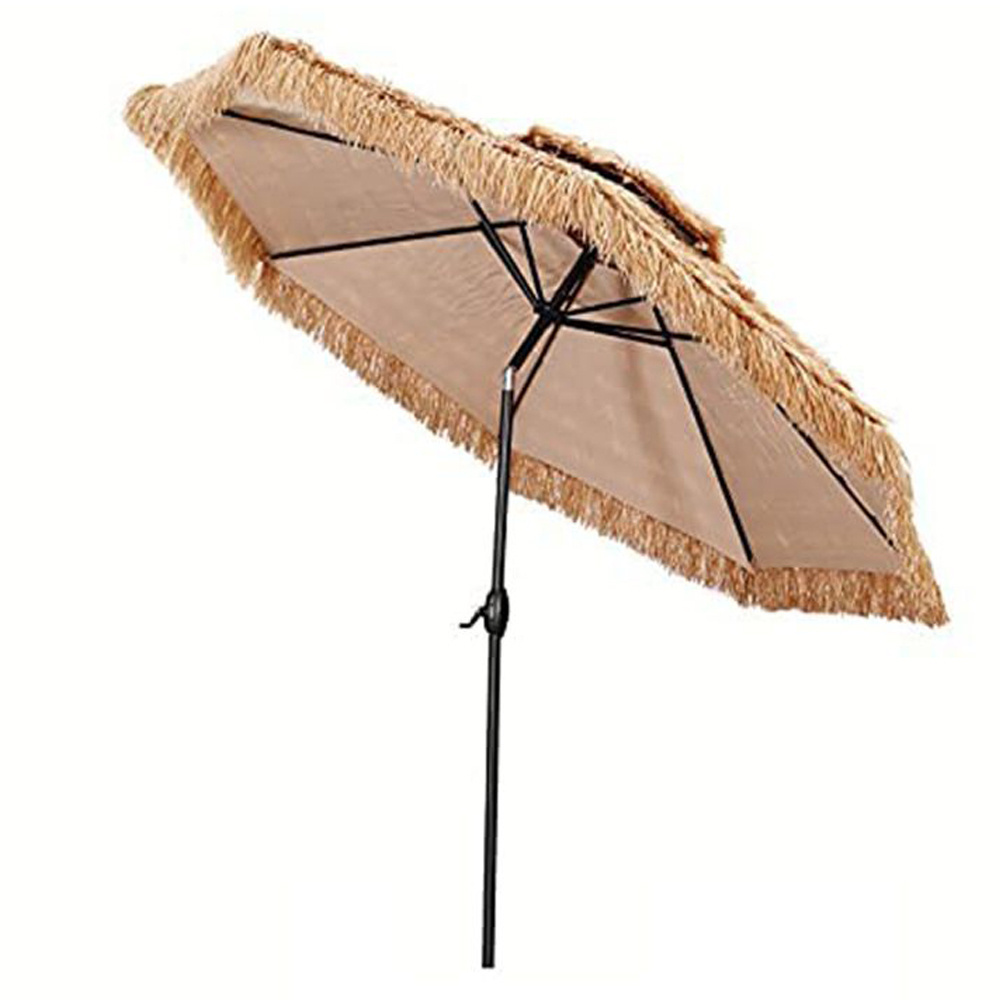 9ft Cantilever Garden Straw Pp Umbrellas Product,Double Roof Straw Umbrellas Tiki Hawaiian Sun Shade Parasol/