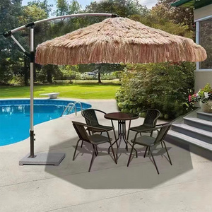 8FT Hawaiian Umbrellas Pool Patio Beach Umbrellas,Thatched Natural Color with PVC Carry Bag/