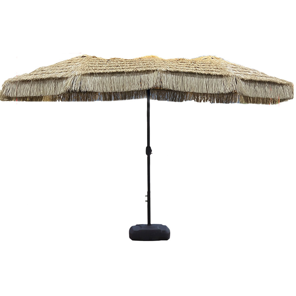 18m straw Umbrellas parasols pp straw sun,shade beach Umbrellas wood grain tiki Umbrellas with tilt/