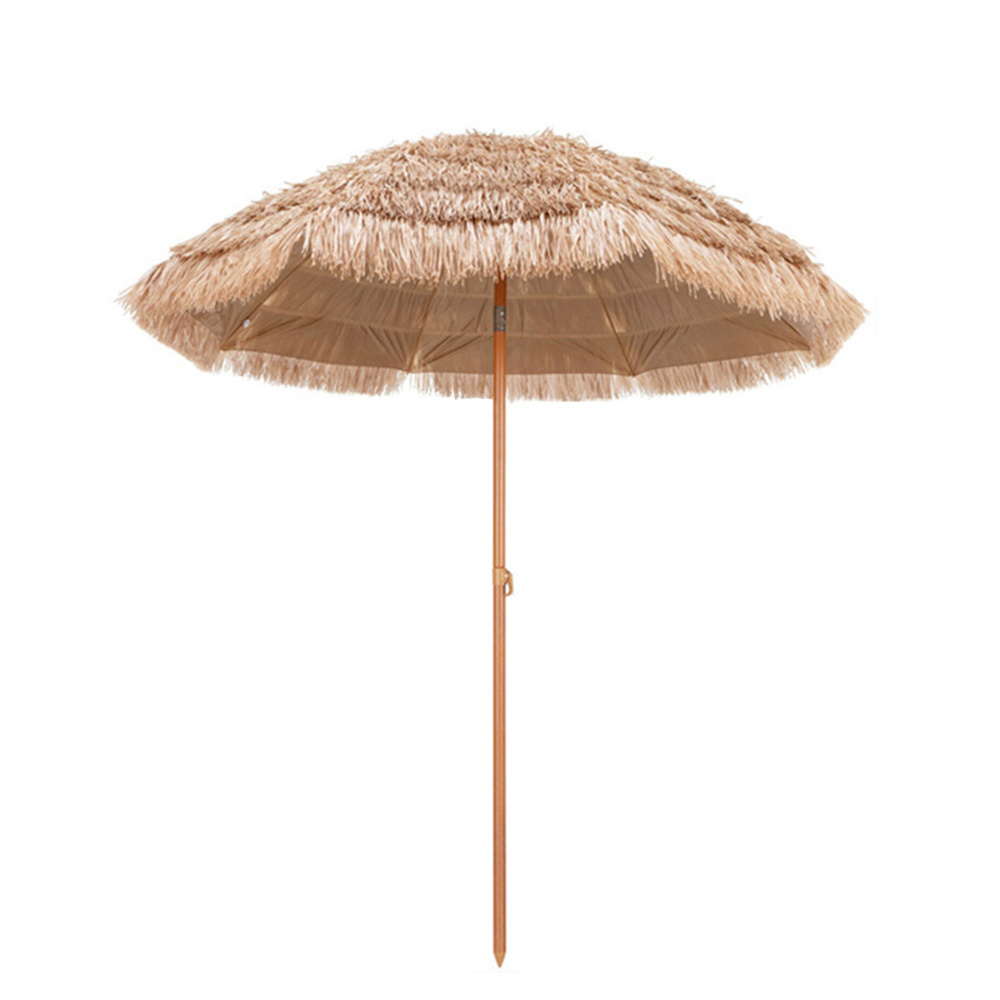 Handcrafted round parasol Umbrellas outdoor palm leaves,parasols sun shade garden portable bamboo straw Umbrellas/