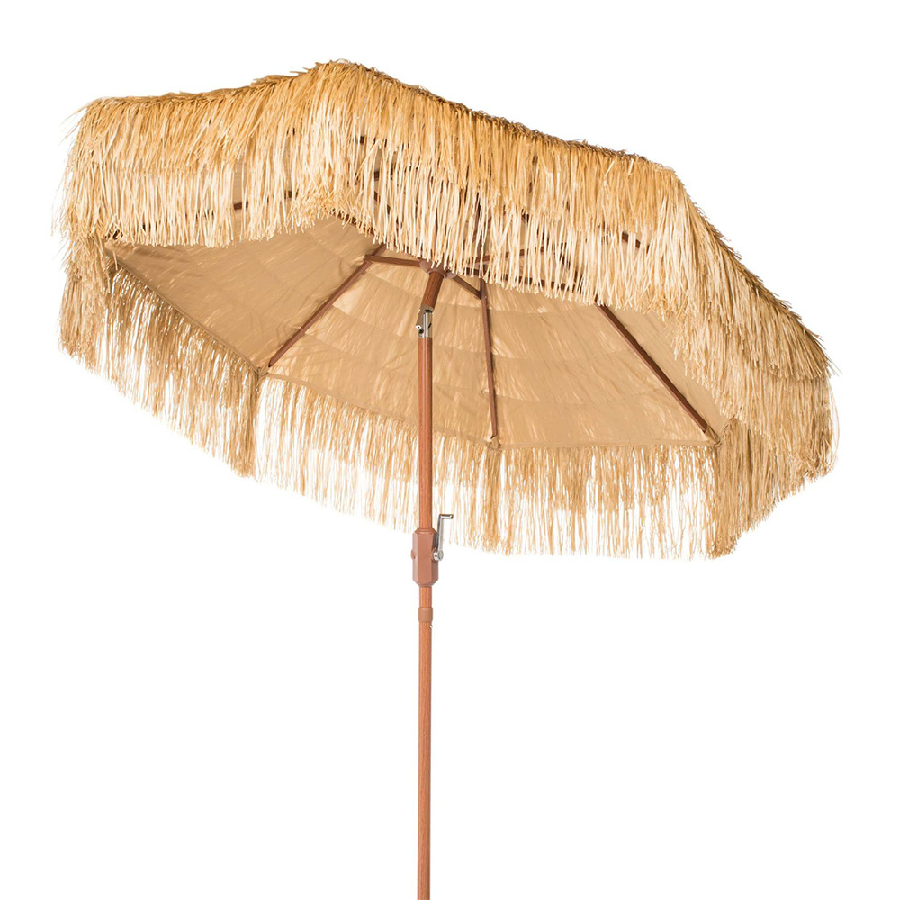 Handcrafted round parasol Umbrellas outdoor palm leaves,parasols sun shade garden portable bamboo straw Umbrellas/