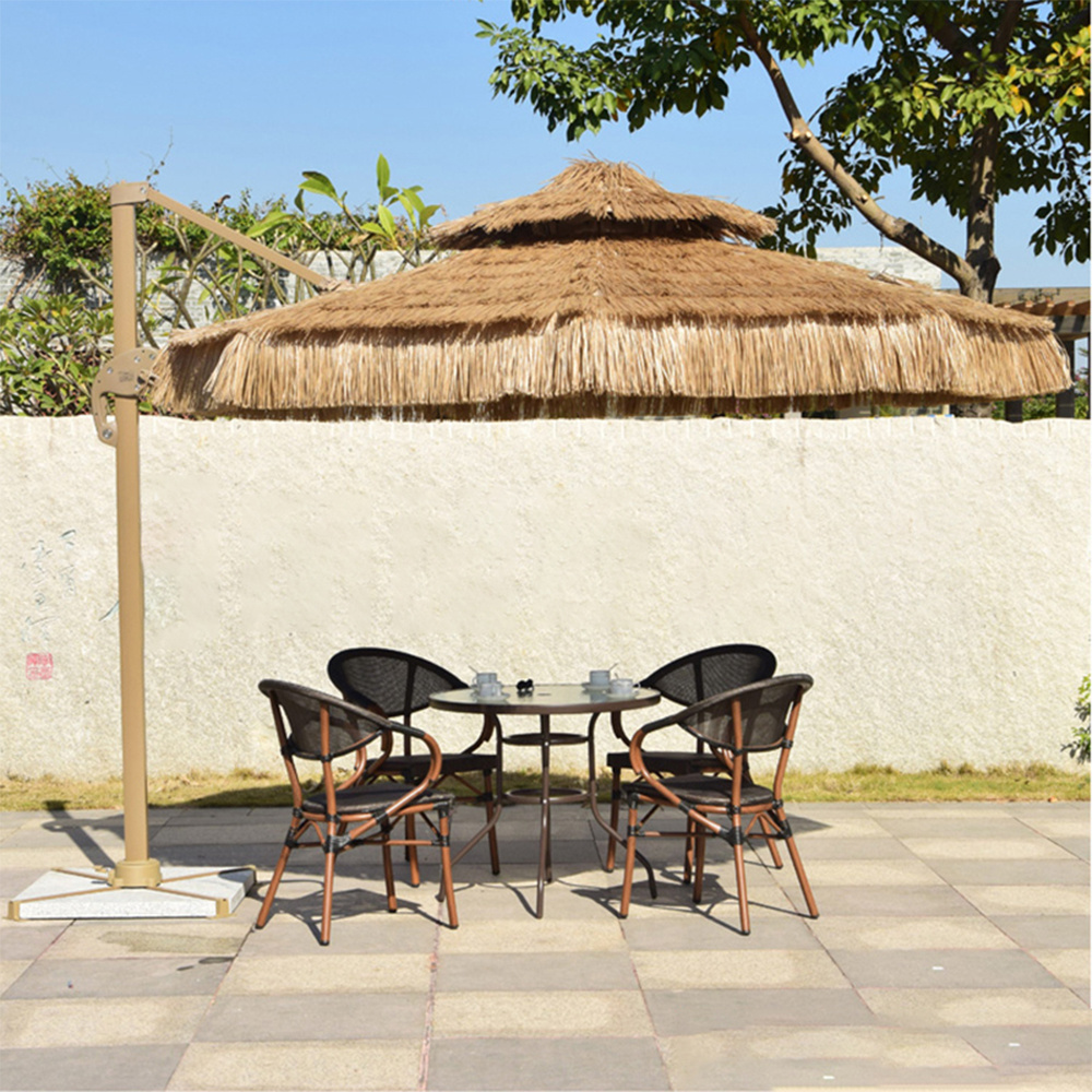 outdoor straw commercial large cool sun cafe,furniture set commercial thatch beach Umbrellas for restaurants furniture parasol/