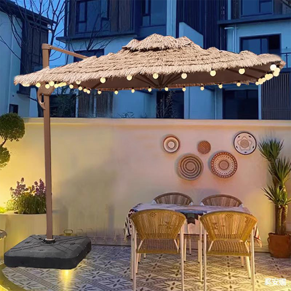 outdoor straw commercial large cool sun cafe,furniture set commercial thatch beach Umbrellas for restaurants furniture parasol/