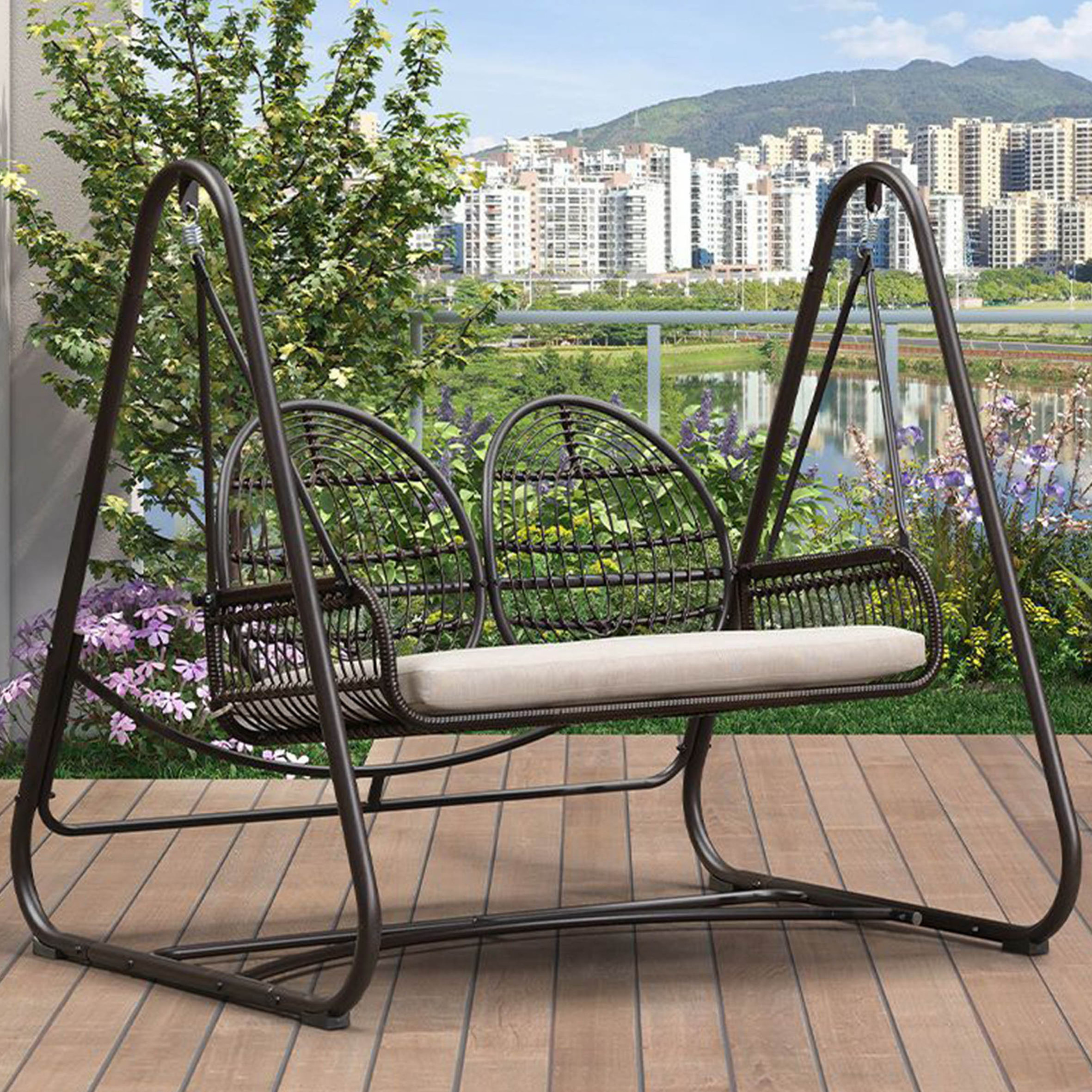 Wholesale Custom Wood Swing Bench Hot Selling,Outdoor Solid Wood Patio Swings Chairs Garden Backyard/