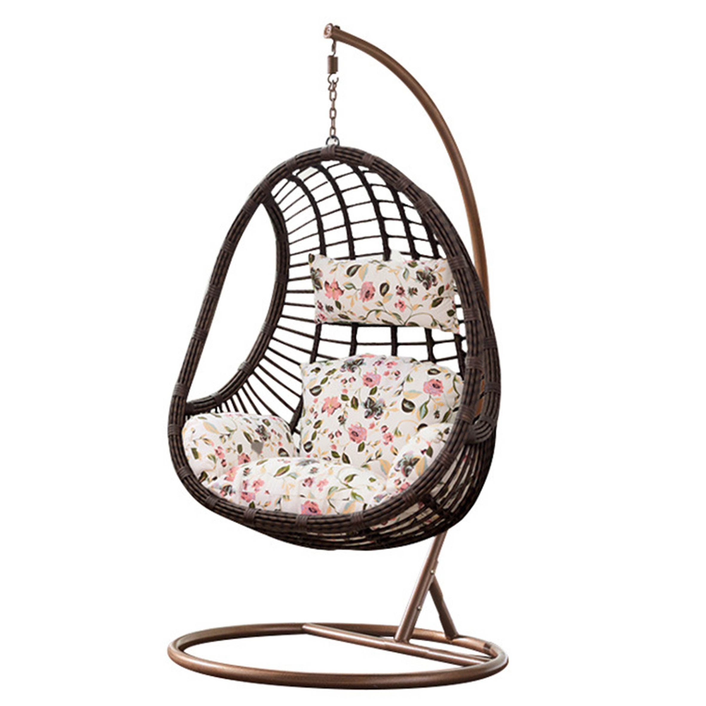 Outdoor Furniture Metal Stand Rattan Canopy Patio Swings Two,Seat Patio Swing Set Hanging Egg Chairs/