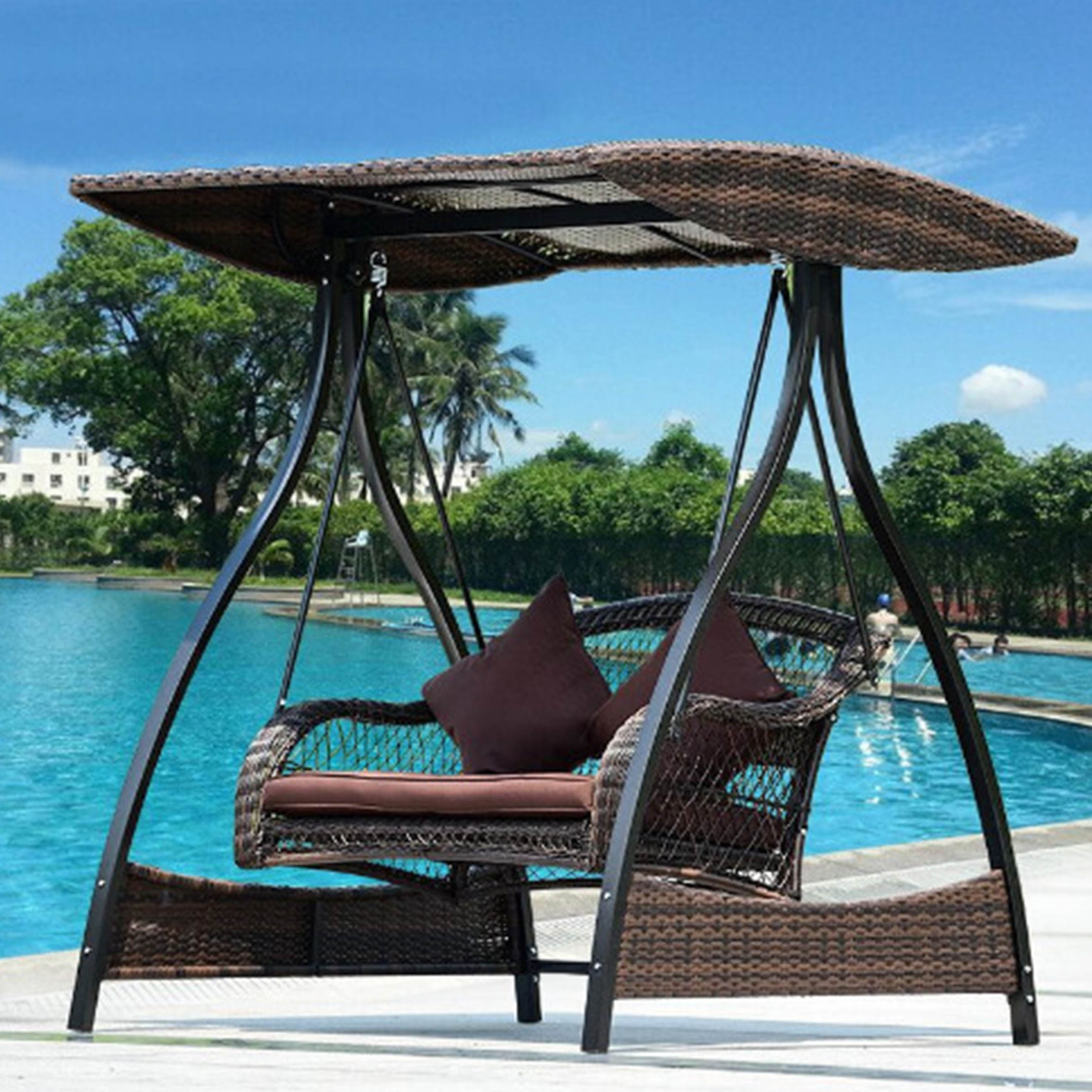 Steel Frame Heavy Duty Hanging Rattan Swing Chairs Folding Rattan,Swing Packed in One Carton Hanging Chairs/