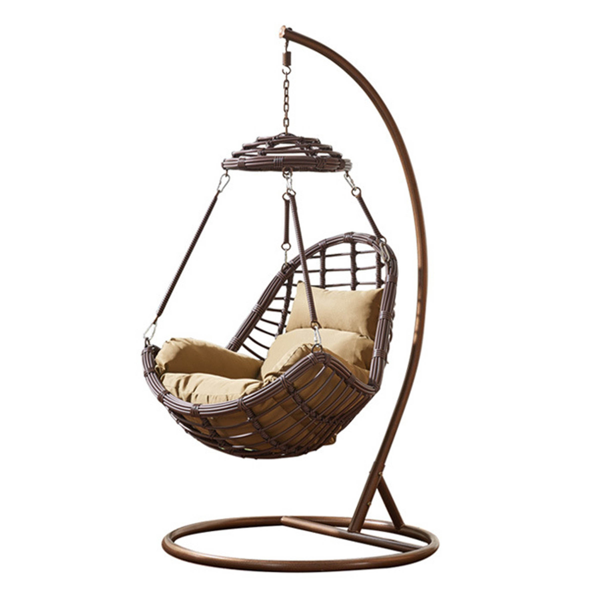 popular Fashion design hanging daybed patio porch garden,PE rattan sunbed chaise outdoor wicker egg chair swings/