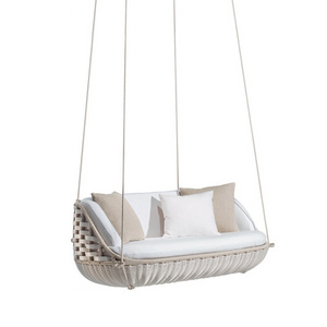 Wholesale wicker rattan swing seat modern high quality egg swing Chairs hot,selling Hanging swing Chairs with metal stand/