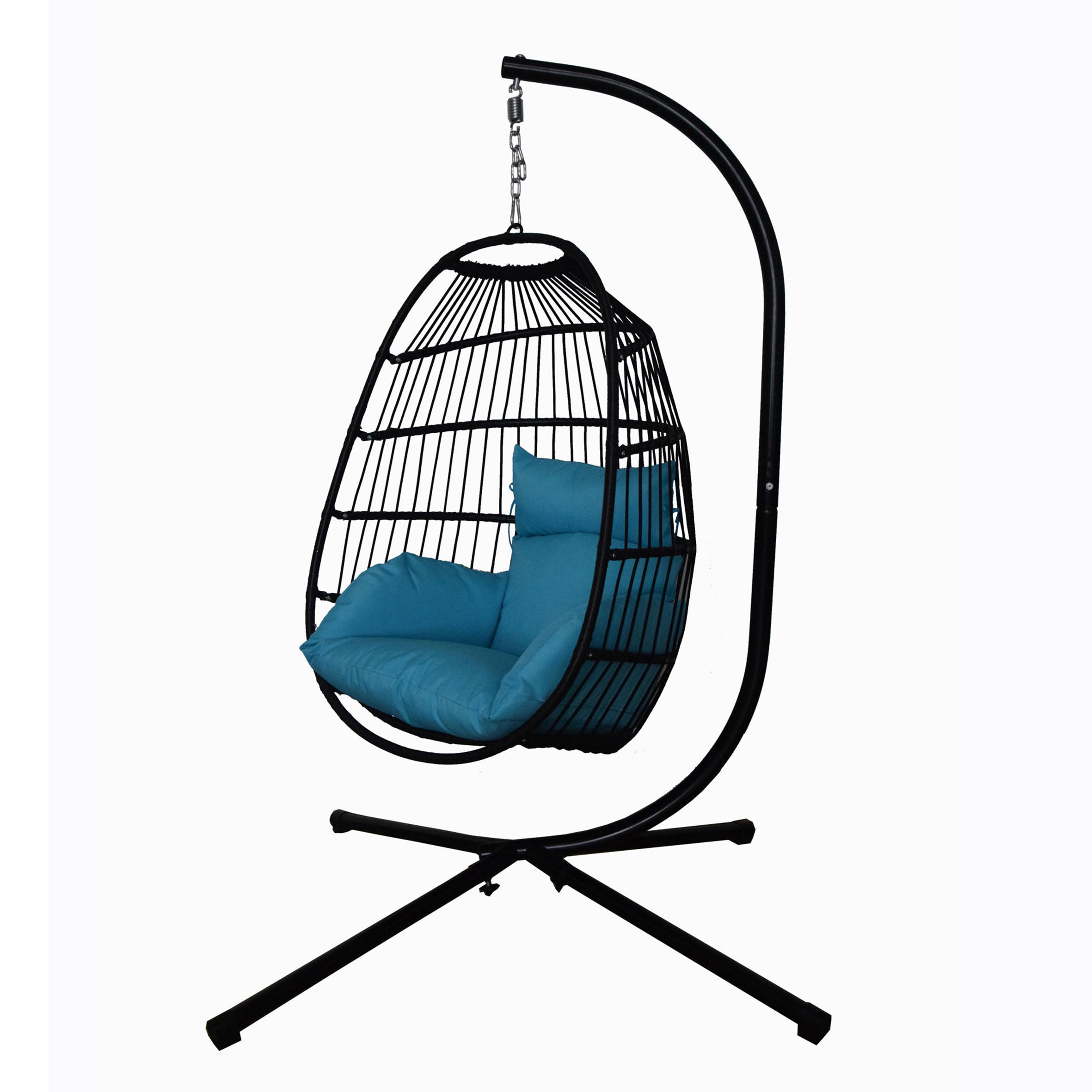 Garden Swing Chair with Powder Coated Steel,Frame and Polyester Fabric Outdoor Canopy Hammock Patio Furniture Seat/