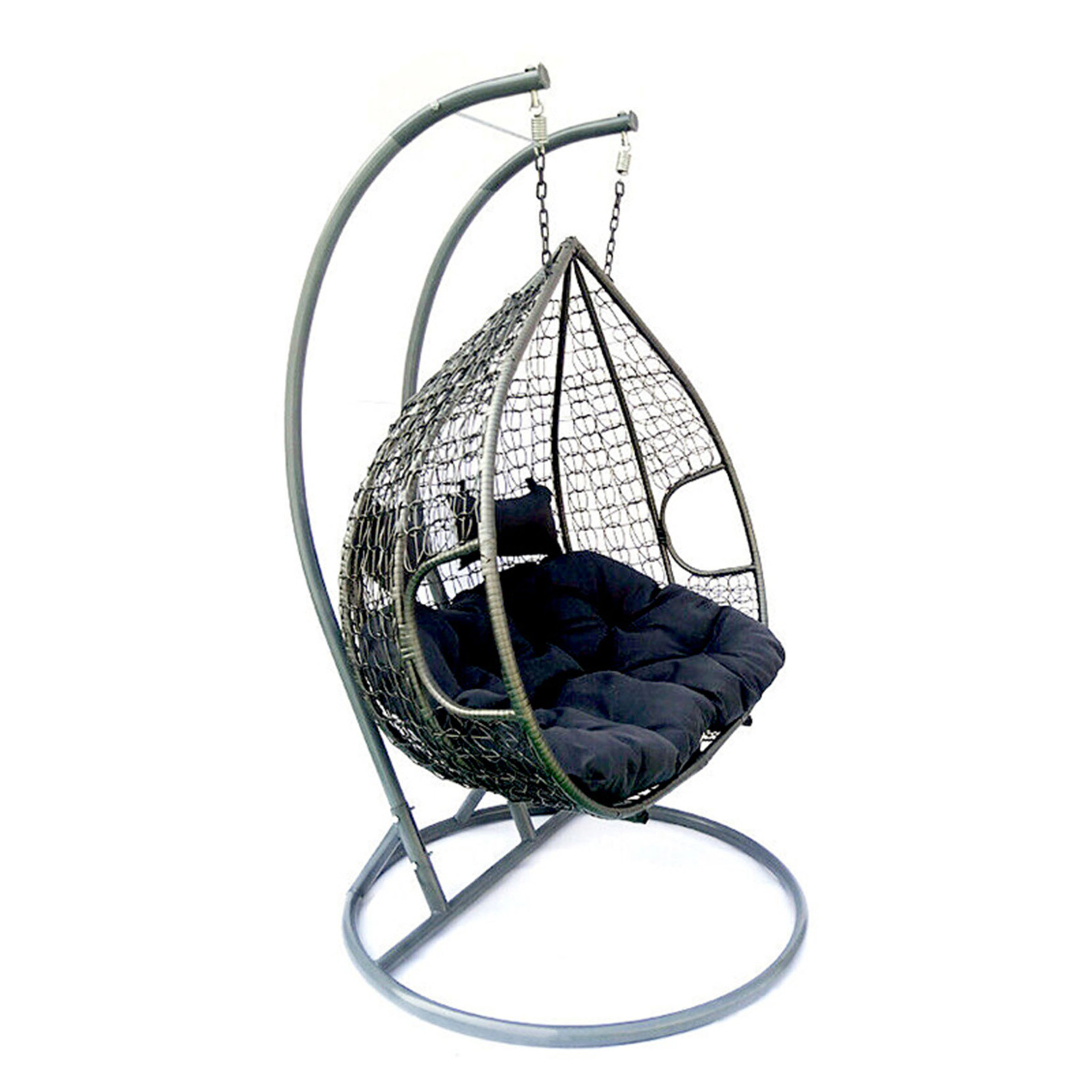 Garden Swing Chair with Powder Coated Steel,Frame and Polyester Fabric Outdoor Canopy Hammock Patio Furniture Seat/