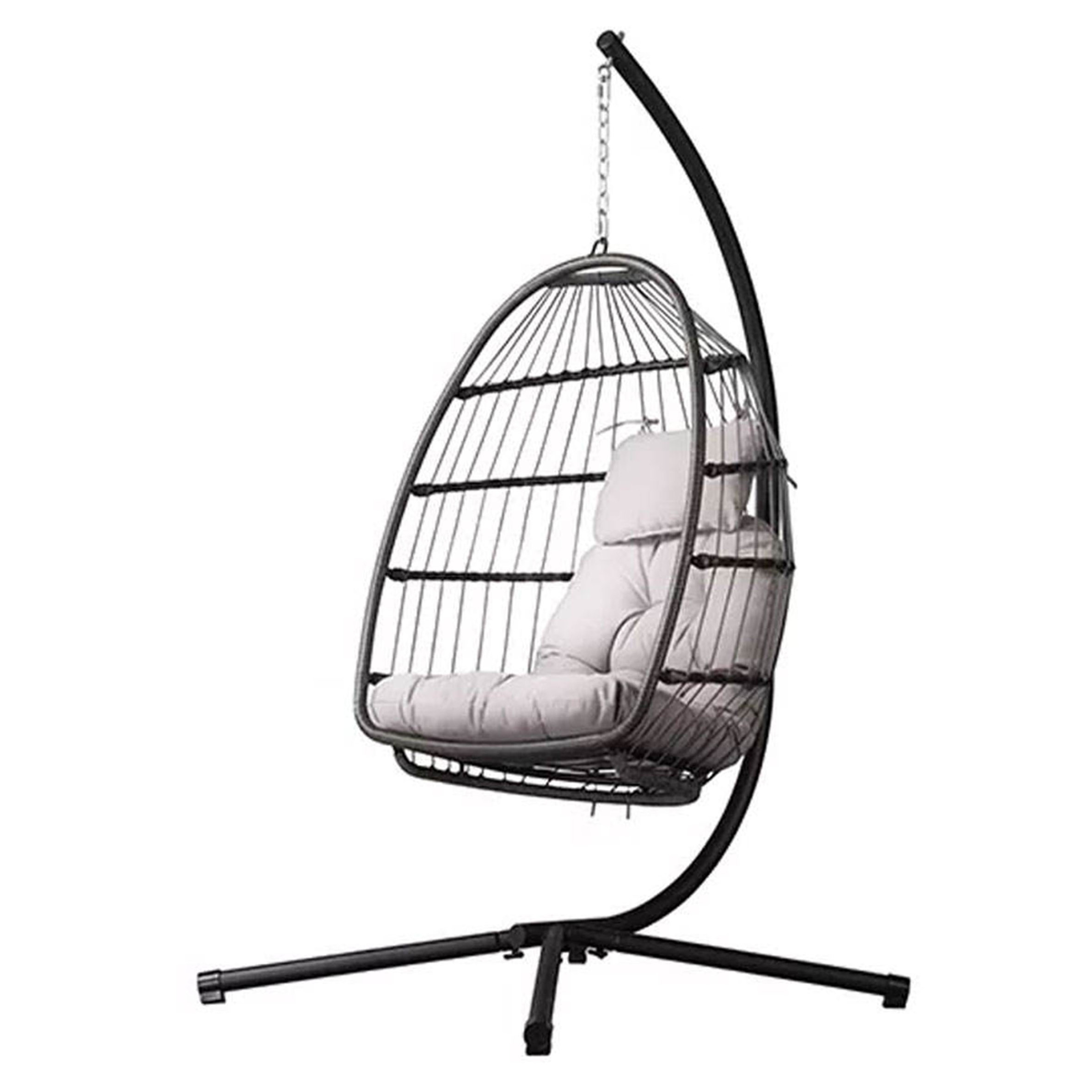 Garden Swing Chair with Powder Coated Steel,Frame and Polyester Fabric Outdoor Canopy Hammock Patio Furniture Seat/