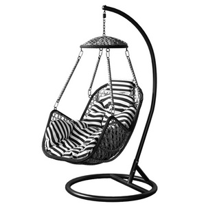 Outdoor unique creative design square round table and,rattan Swing hanging basket Chairs garden furniture/