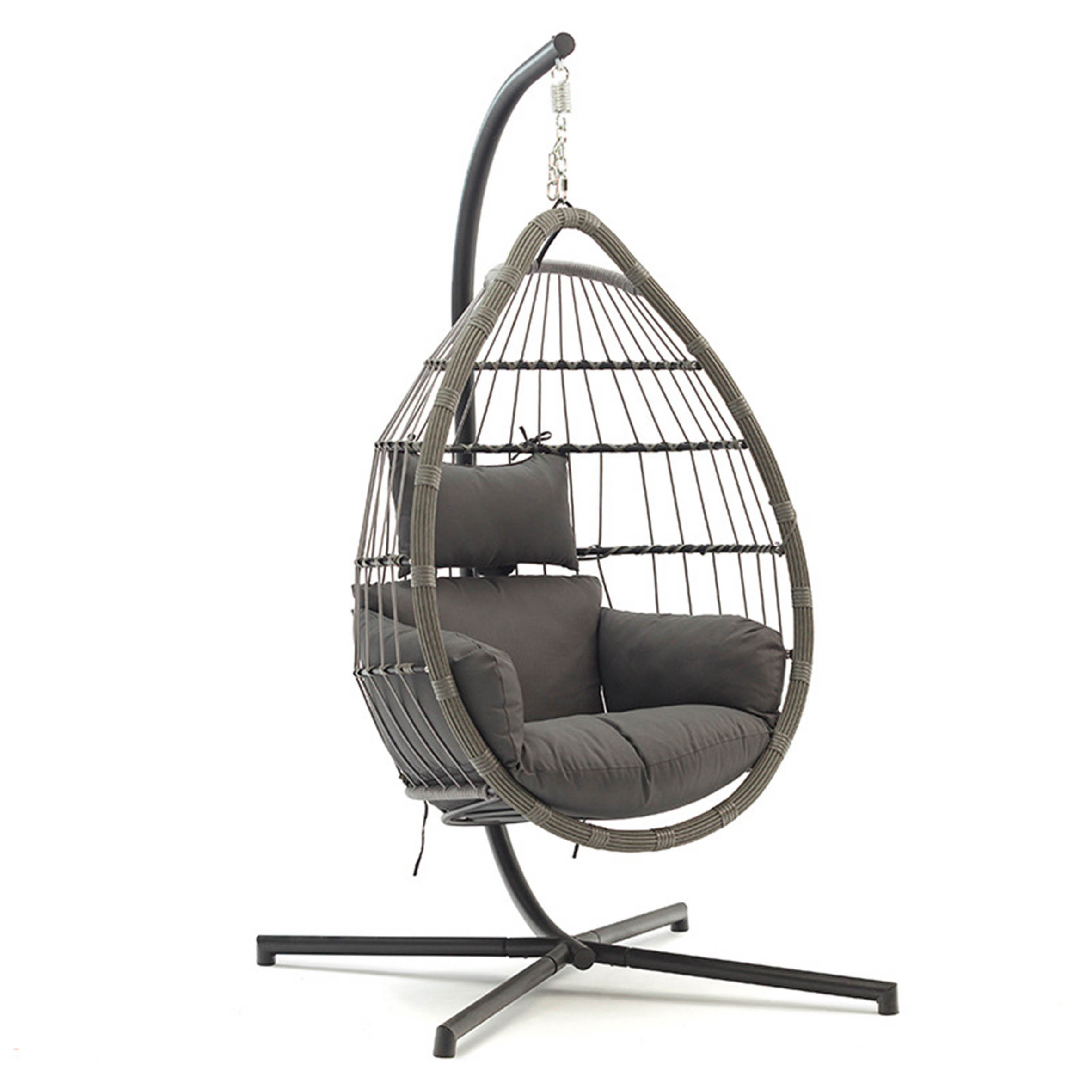 2022 Hot Sale Quality Outdoor Furniture Rattan Patio Basket,Swing Egg Hanging Chair With Stand/