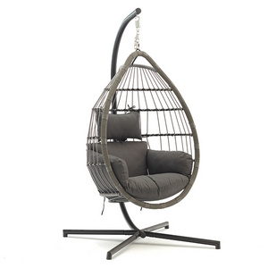 2022 Hot Sale Quality Outdoor Furniture Rattan Patio Basket,Swing Egg Hanging Chair With Stand/