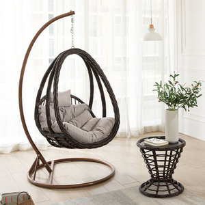 Rattan Egg Garden Set Swing Lovers Love Living Room,Wicker Patio Outdoor Hammock Foldable Leisure Hanging Chair/