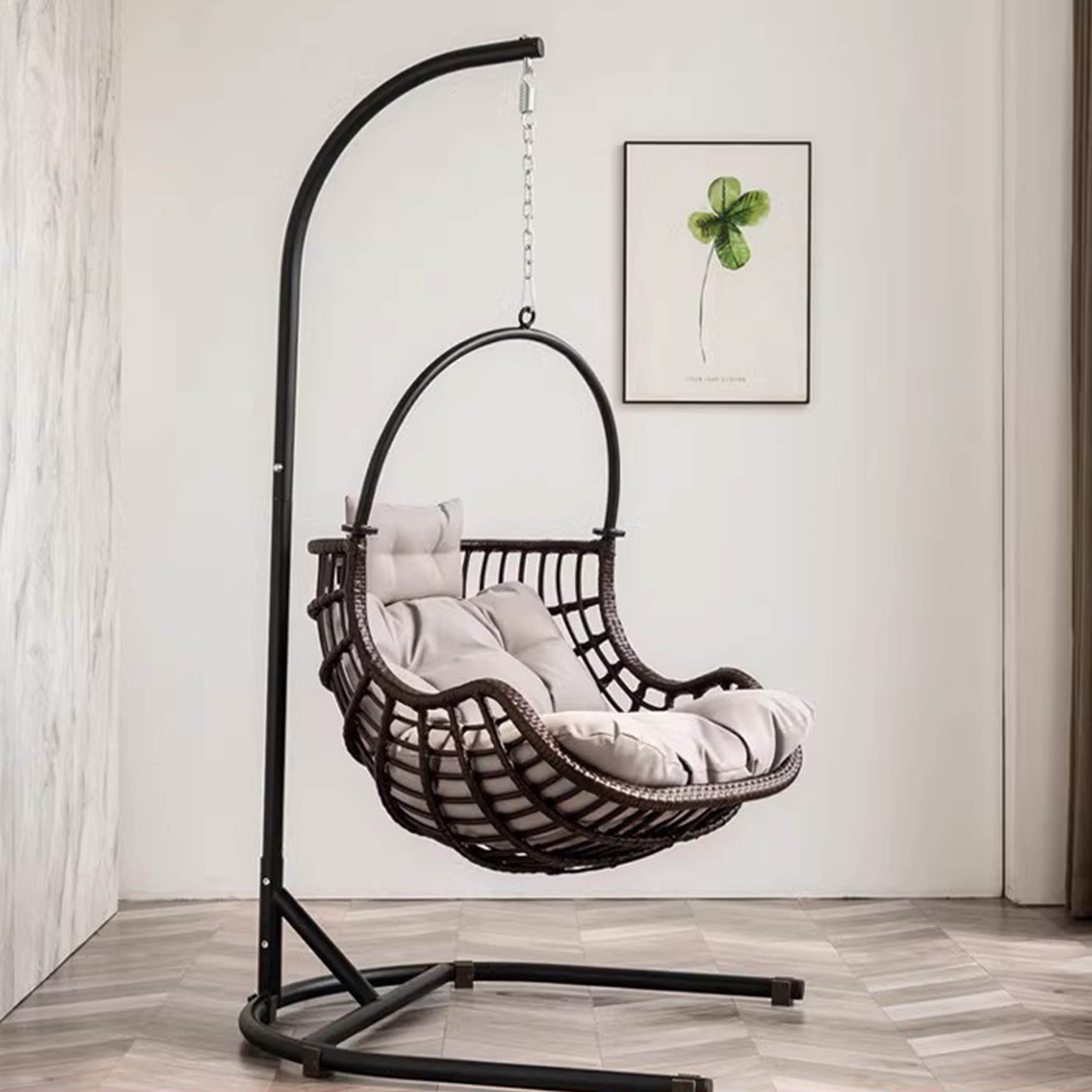 FORM METAL SWINGS SINGLE Popular Wooden Antiseptic Safe Adult,Kids Garden Set Patio Swing Hammock Rattan Rope Swing Chair/