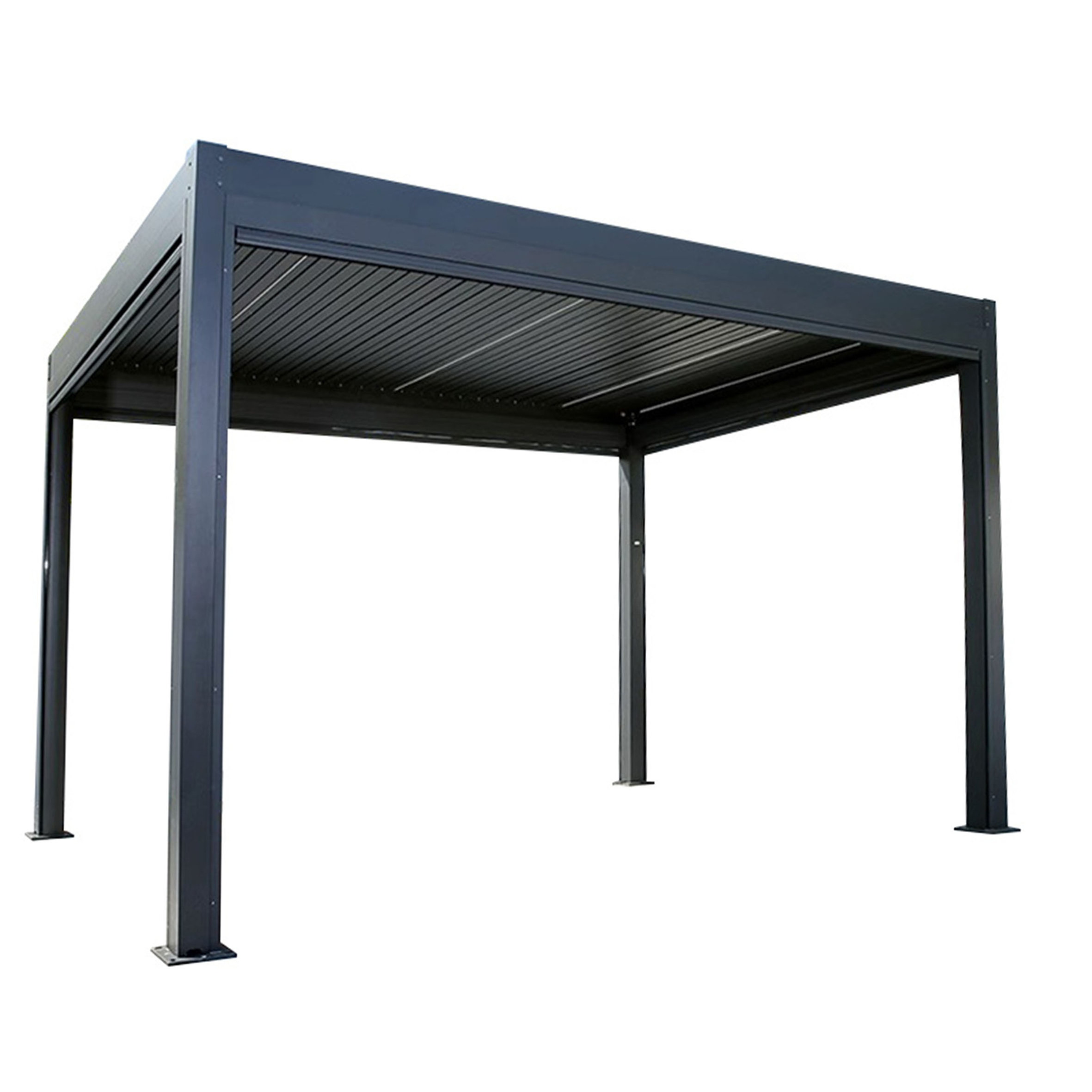 Gumei Pergola Manual Louver Kit Brackets,with Waterproof Blind Outdoor Garden Buildings Aluminium Pergola/