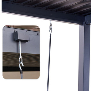 Gumei Pergola Manual Louver Kit Brackets,with Waterproof Blind Outdoor Garden Buildings Aluminium Pergola/