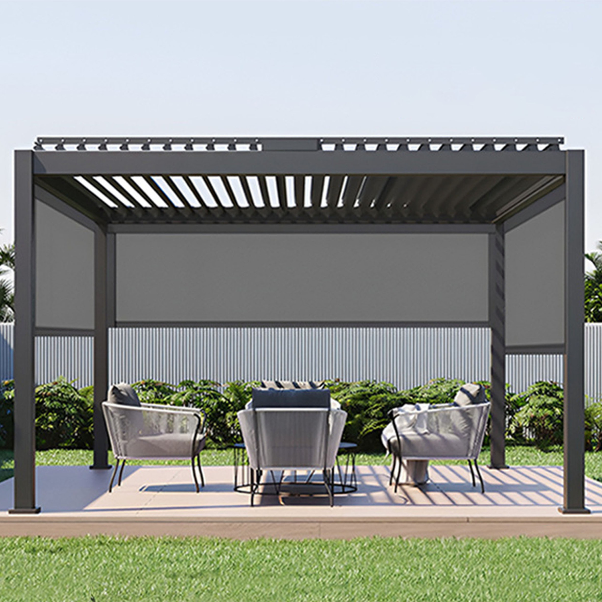 Oem Modern Electric Roof Systems Pergola Canopy,Gazebo Custom Pergola 3x4 Garden Outdoor Aluminium Pergola/