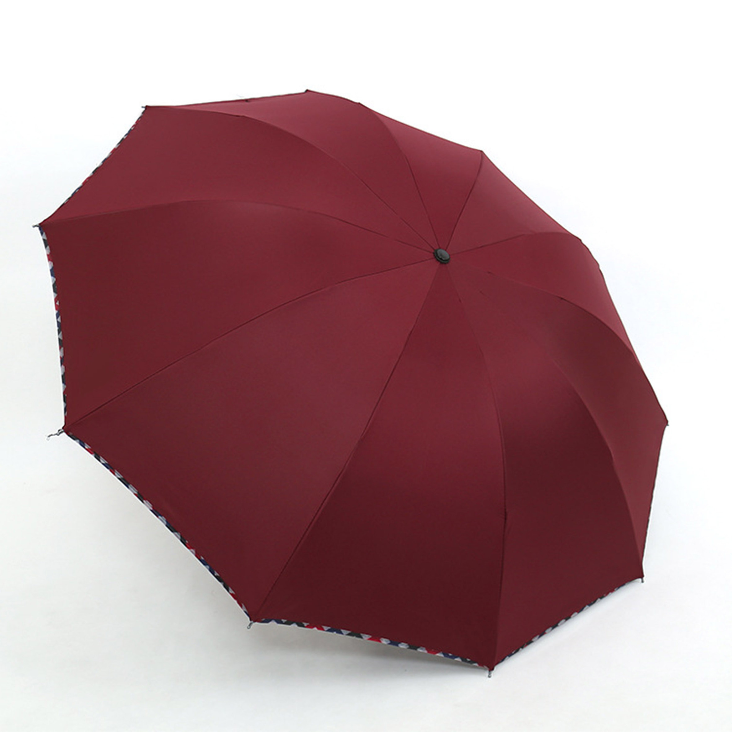 logo China umbrella manufacturer 21 inches,3 folding the umbrella auto red digital printed wearable umbrella/