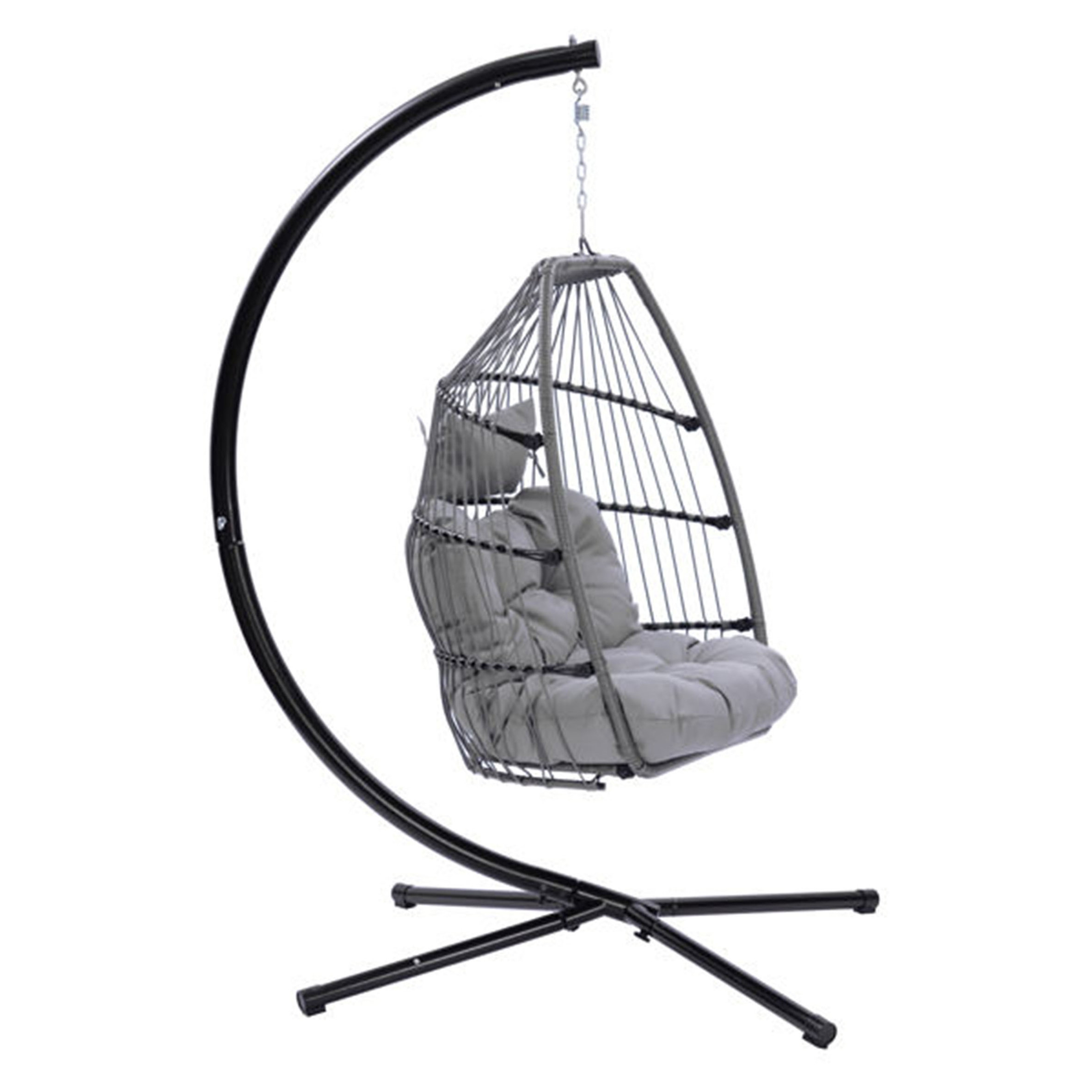 Custom Stainless Steel Stand Outdoor Garden Hanging Transparent,Acrylic Bubble Patio Swing Egg Shape Chair With Seat Cushion/