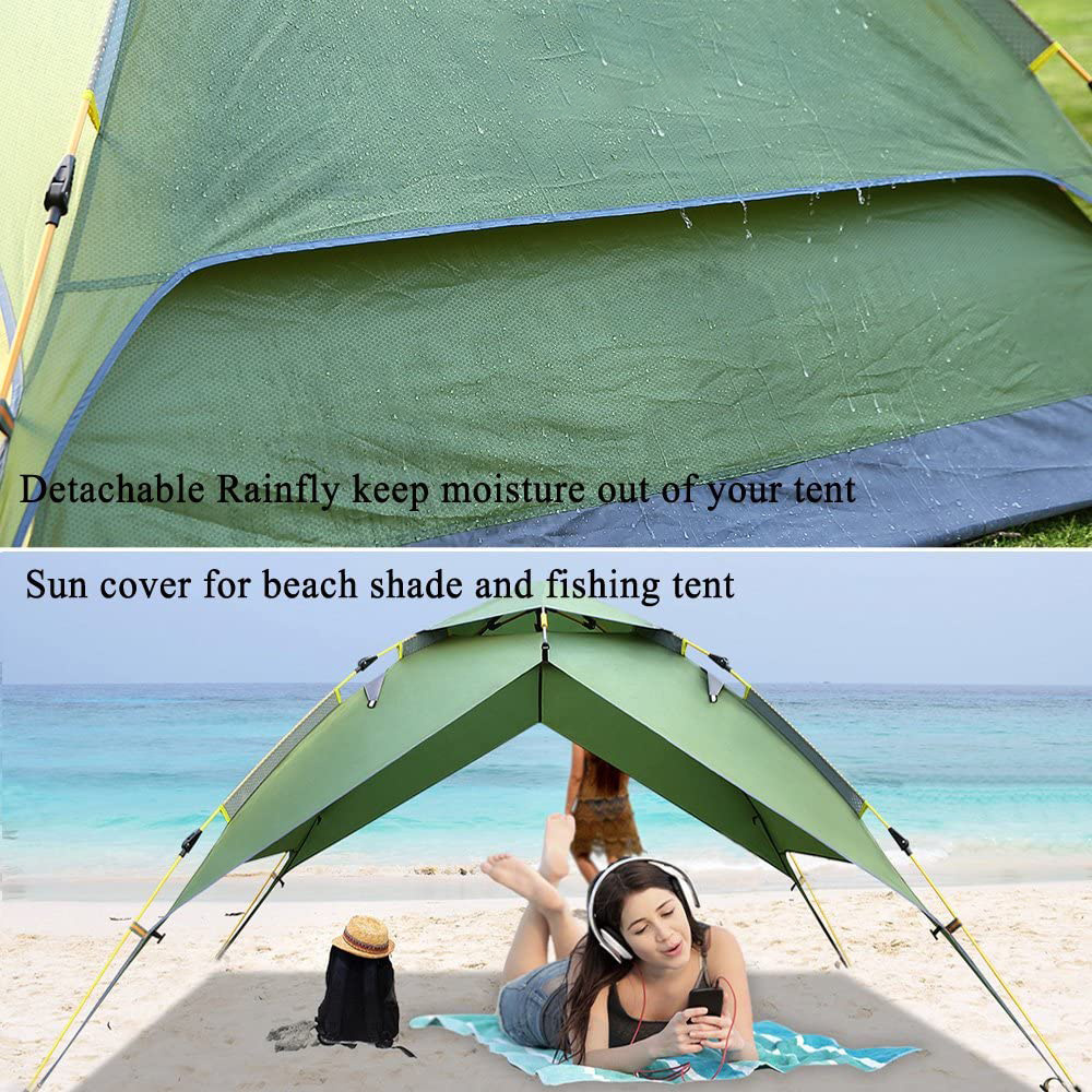 Double Layer Automatic Hydraulic Tent 3-4 Person Instant Setup Waterproof Camping Tent camping tent for sale beach outdoor