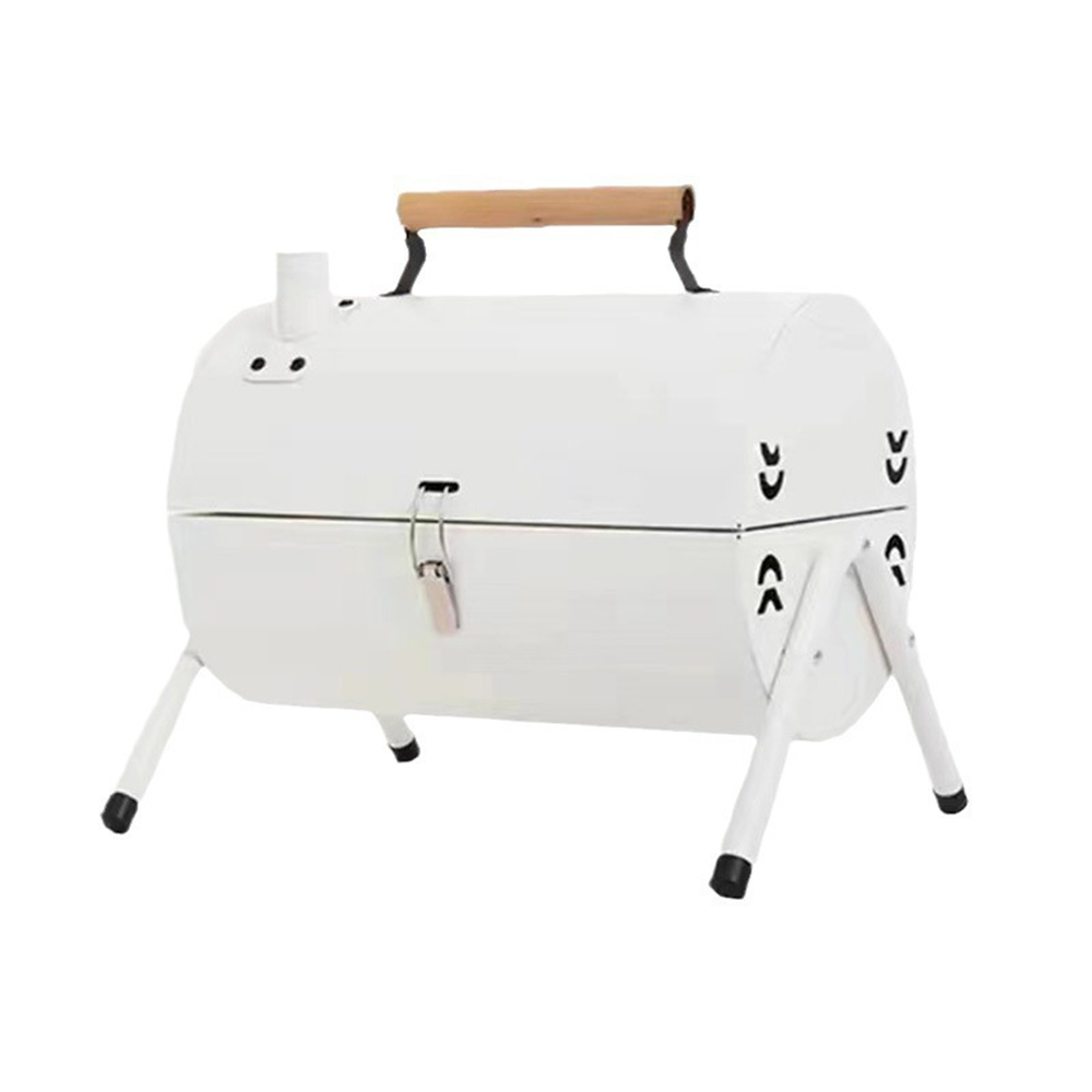 Backyard Portable 3-in-1 Steel Meat BBQ Grill Smokeless Trolley,Folding Feature Outdoor Charcoal Smoker Stove Box Style Grill/