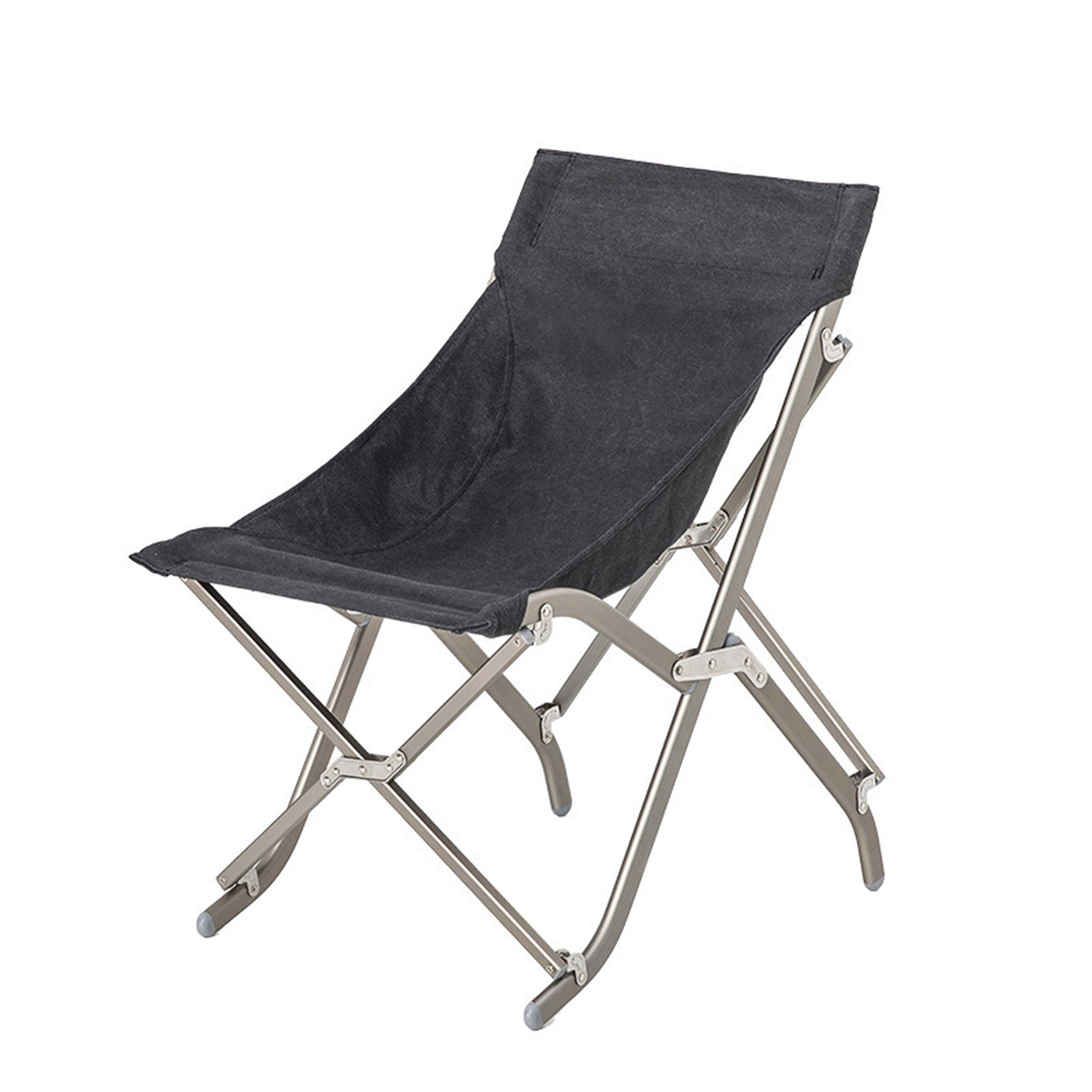 Camping Folding Moon Chairs with Cup Holder and Back,Pocket Support Up to 120 KG/