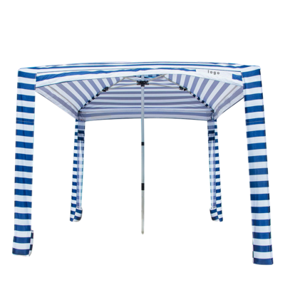 6ft Premium Canvas Beach Canopy Portable Aluminum Beach Shade Umbrella Cool Cabana