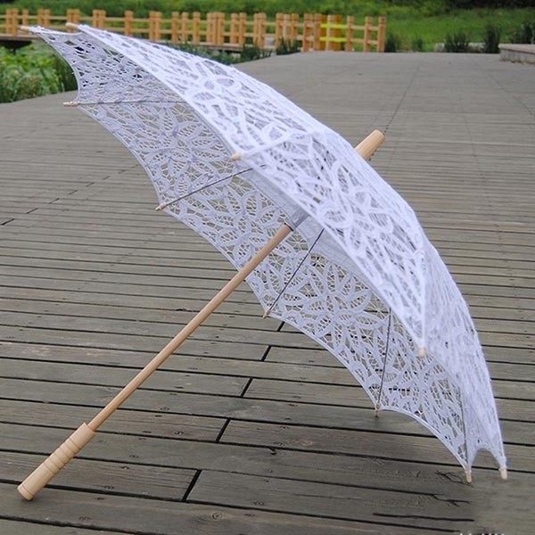 lace Material Type craft lace hook handle Antique batten lace wedding parasol sombrilla de papel museum umbrella