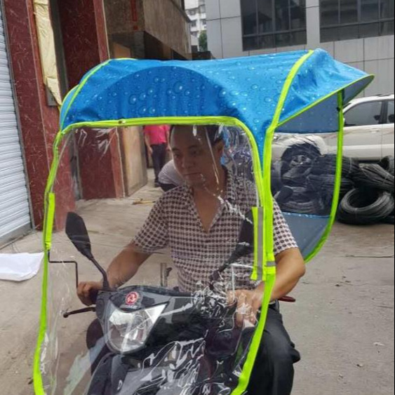 custom windproof windbreak electric car mobility scooter motorcycle umbrella