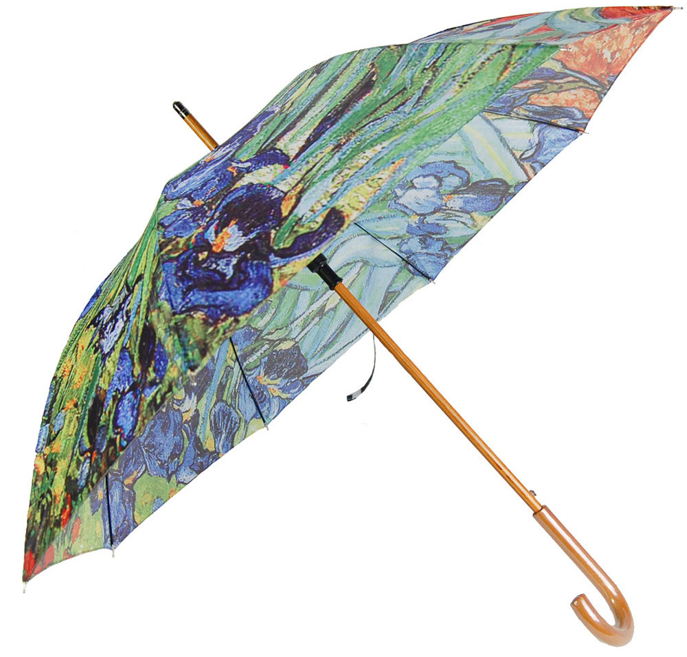 Custom Logo Pattern 23 Inch Van Gogh Straight Umbrella to Paint