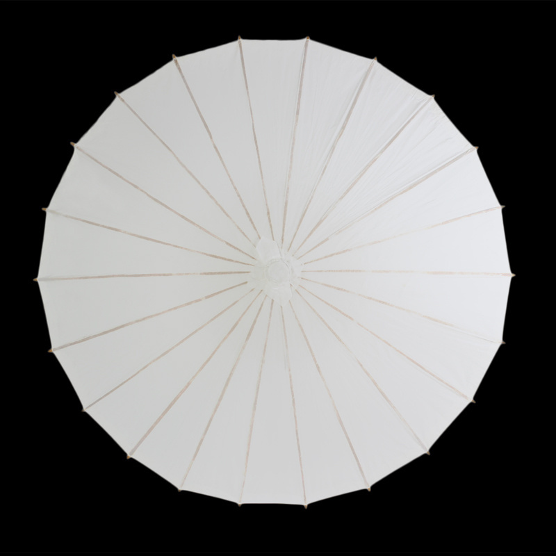 Personalized Gift Custom Chinese Classical Style Straight Weeding  Traditional Handmade White Oil Paper Umbrella