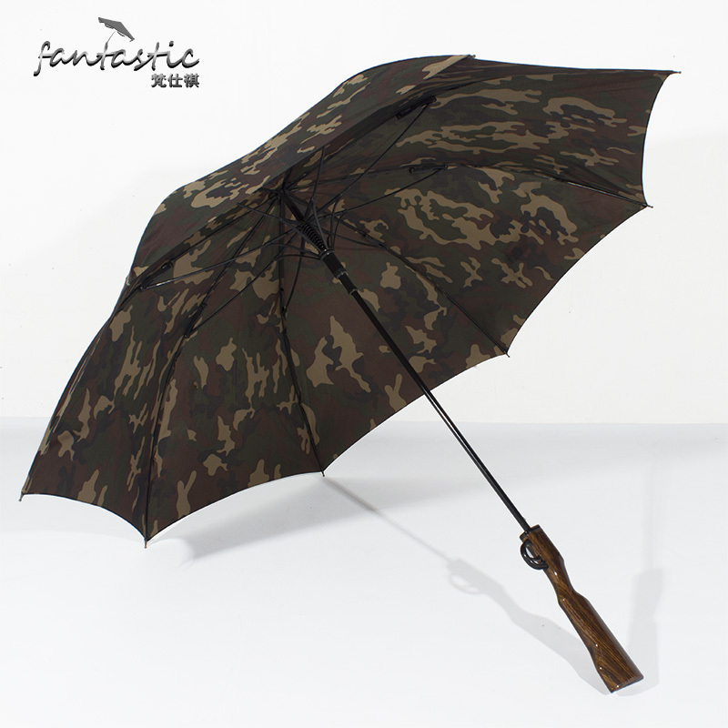 School Teenager Favorite Auto Open Straight Camouflage Weapon Sniper Gun Shape Handle Rifle Umbrella