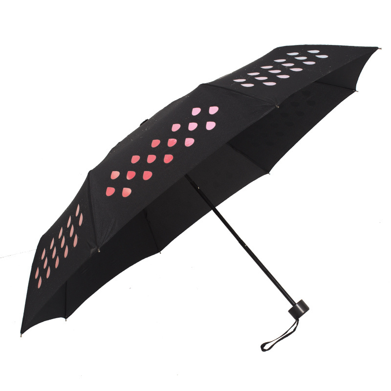 Rain Water Magic print Blossom Flowers Change Color Cute Umbrella With UV Protection