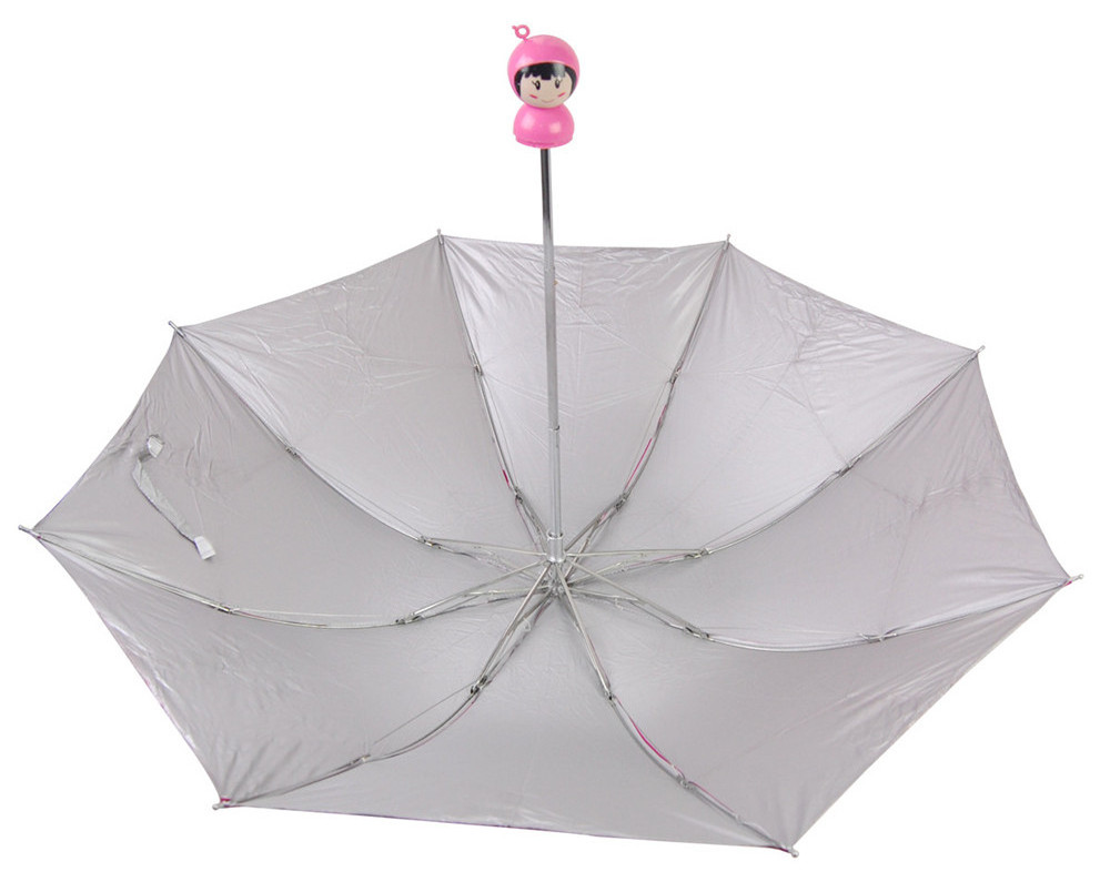 Plastic Portable Folding Cute Cartoon Bottle Metal Frame Sun Rain Mini Japanese Doll Umbrella