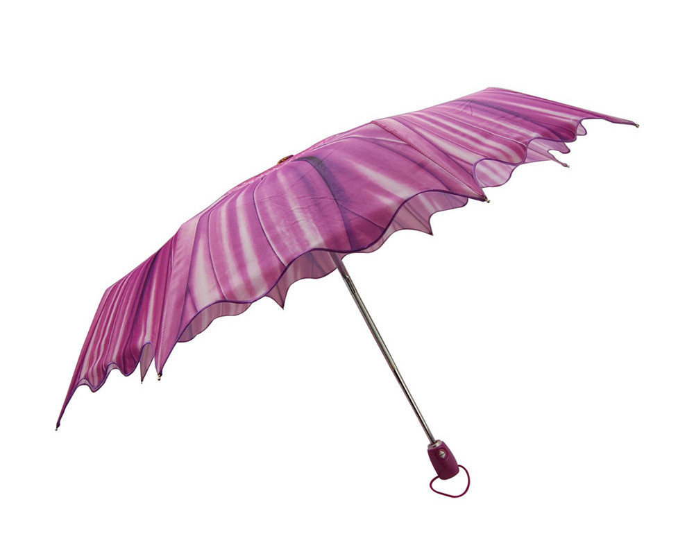 Heat Transfer Print Advertisement Full Printed Automatic Japanese Purple Flower Design Patio Umbrella