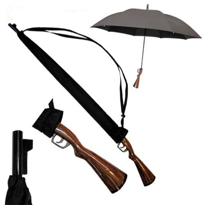 Men And Boy Favorite Advertising Special Design Custom Auto Open Straight Gun Handle Shape Rifle Umbrella Gun