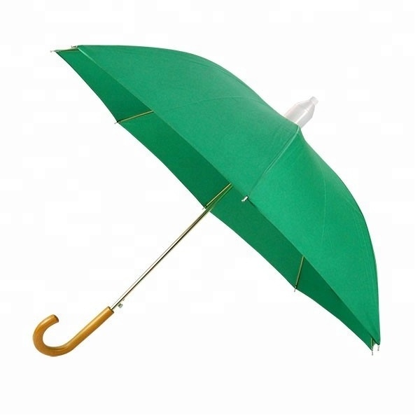 Fantastic anti drip telescopic rain plastic sleeve cover cover umbrella with plastic cover wooden Handle J Stick Umbrella