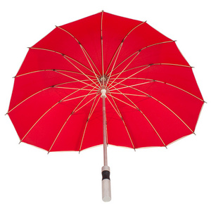 Unique Design Fiberglass Wedding Red Love Heart Shape Umbrella Frame