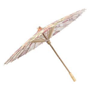 Chinese's japanese Classical Ink Painting Any Pattern Customized Oil Paper Style Wedding Parasol  Bamboo Paper Umbrella