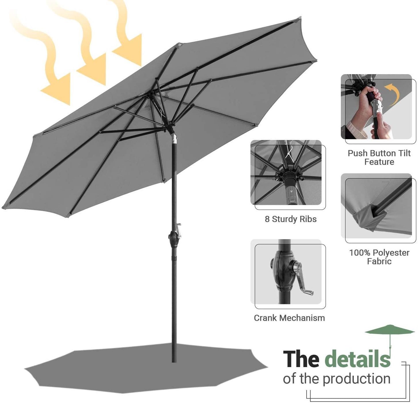 Wholesale Outdoor Garden Patio Canopy Wall Mount Umbrella