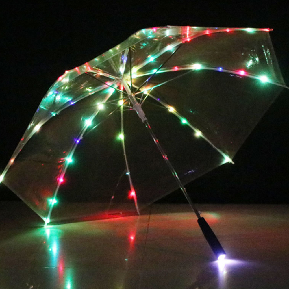 service LED light straight Umbrellas built,in flashlight childrens Umbrellas with custom printing/