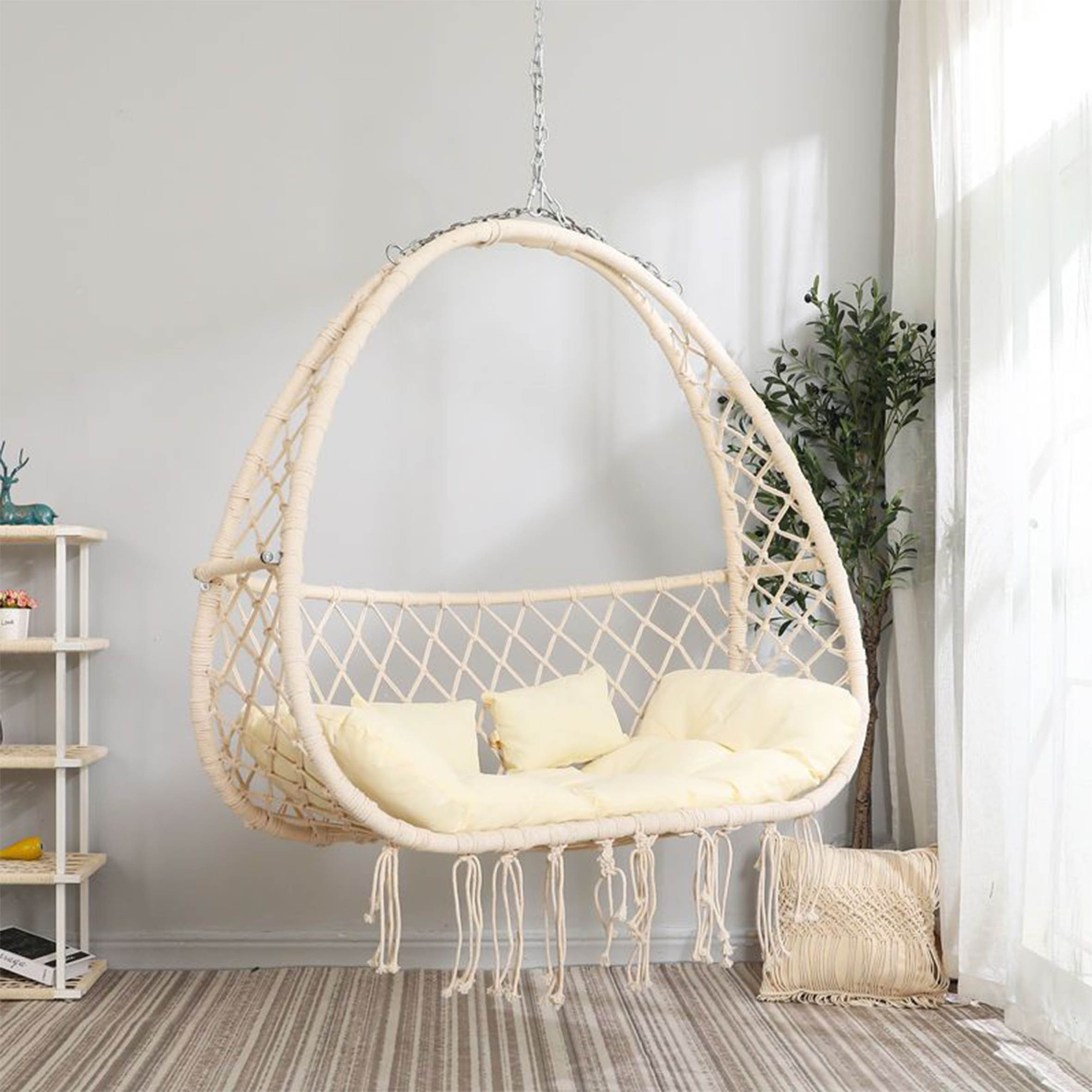 Wholesale Basket Steel Wicker Rattan Swing Seat Furniture Outdoor,Patio Swing Chair Hanging Garden Swing Egg Chair/