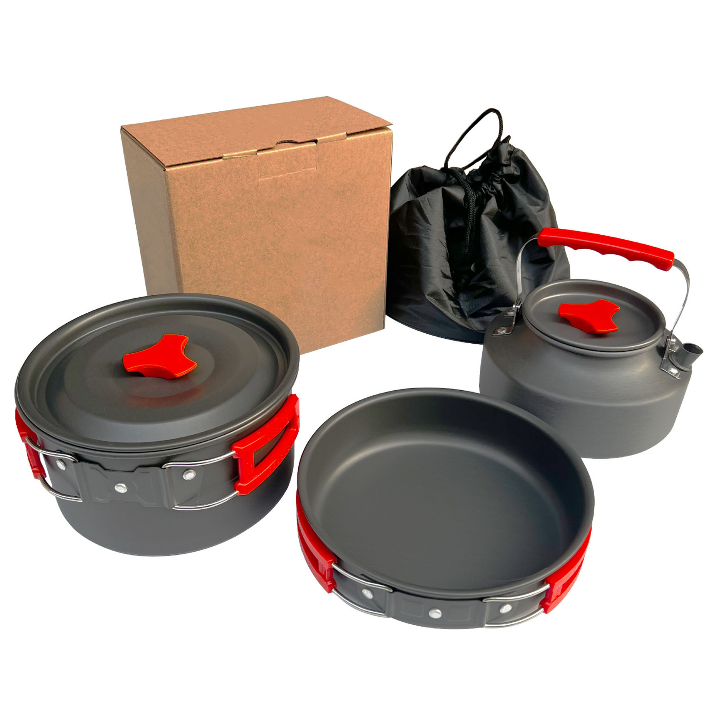 3 set Portable Outdoor travel Aluminium alloy Camp kitchen,cookware set Camping pot fry pans camping accessories/