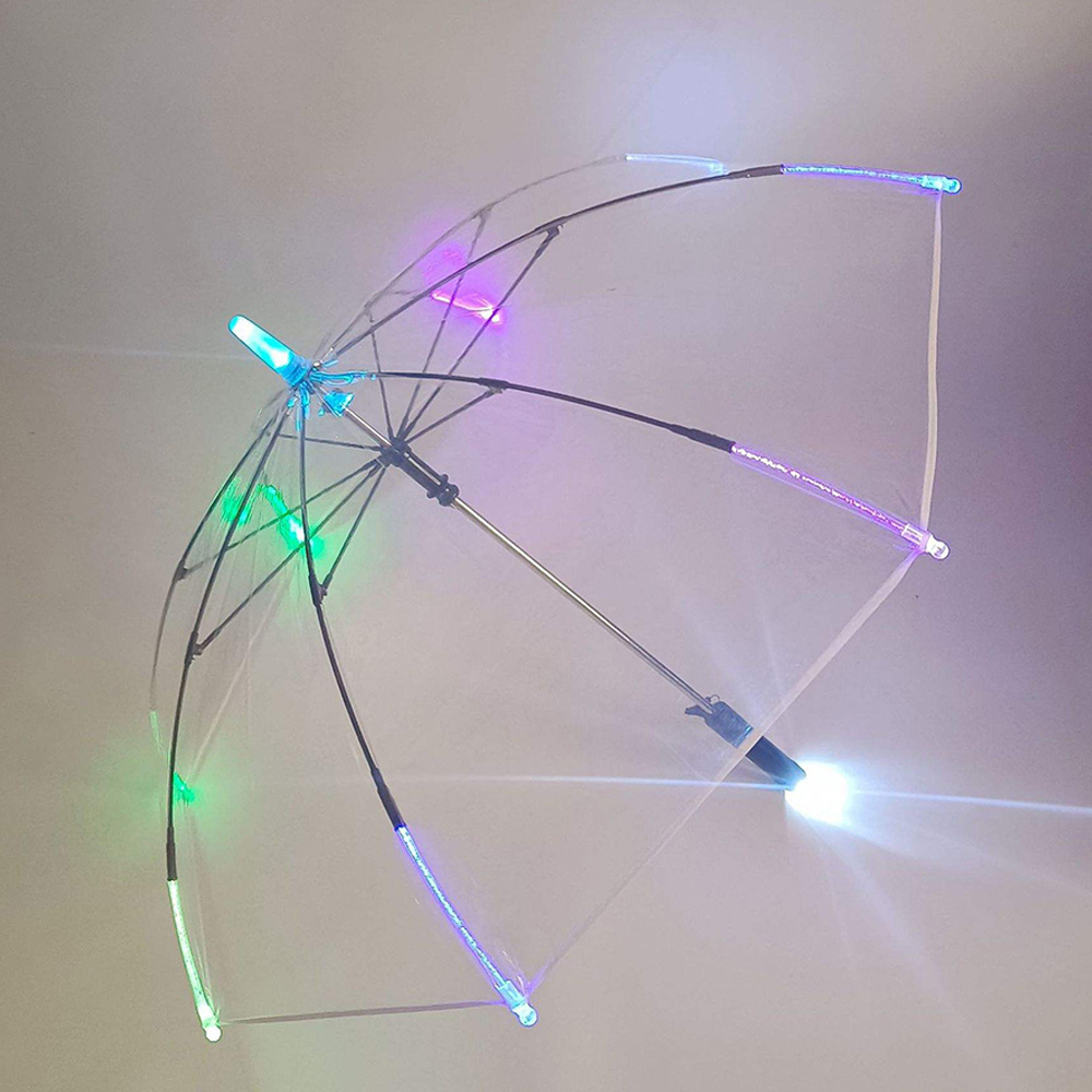 LED light straight Umbrellas built,in flashlight childrens Umbrellas with custom printing/