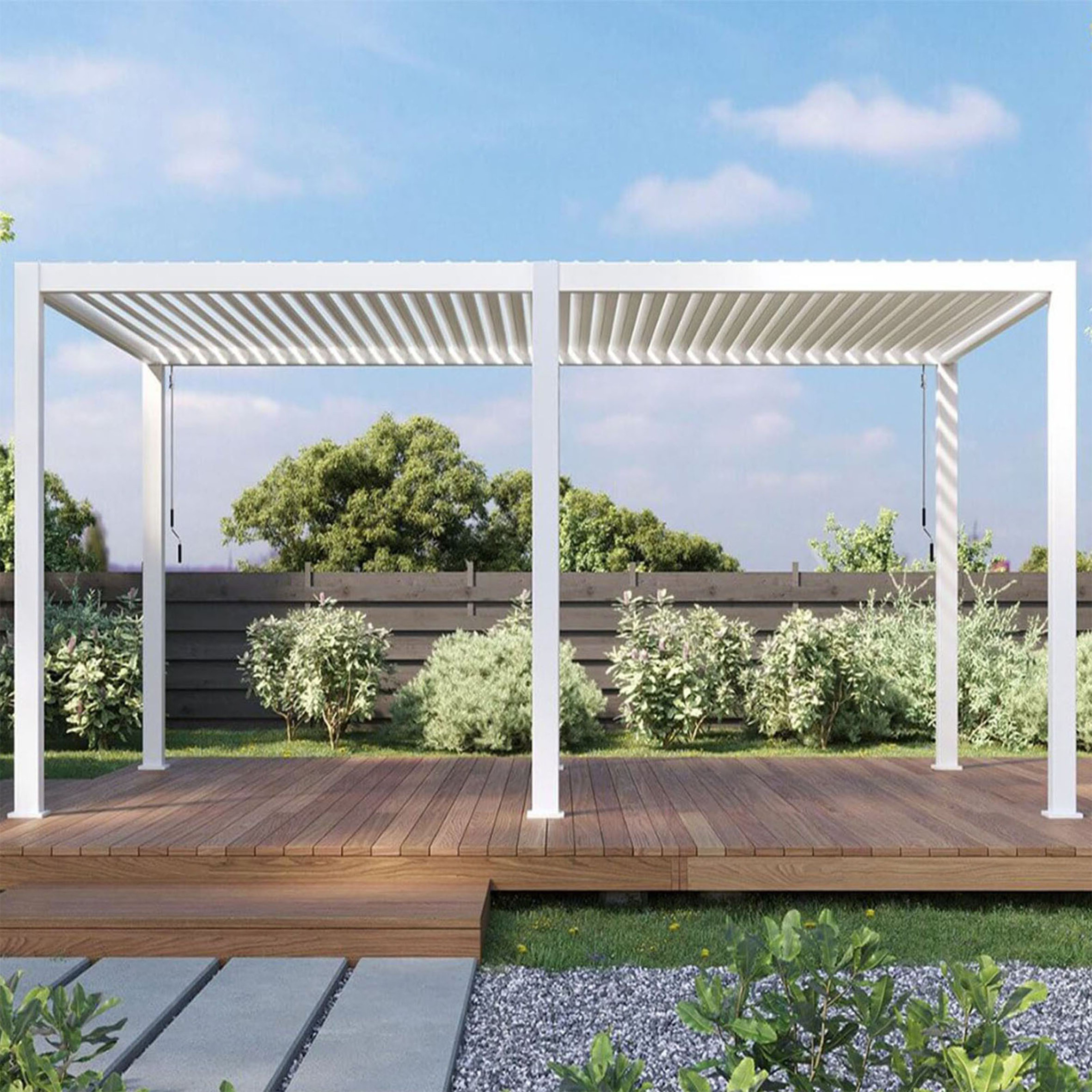 Exterior Standard Manual Garden,Gazebo Pool Louvered Roof Awnings Outdoor Pergola Aluminium/