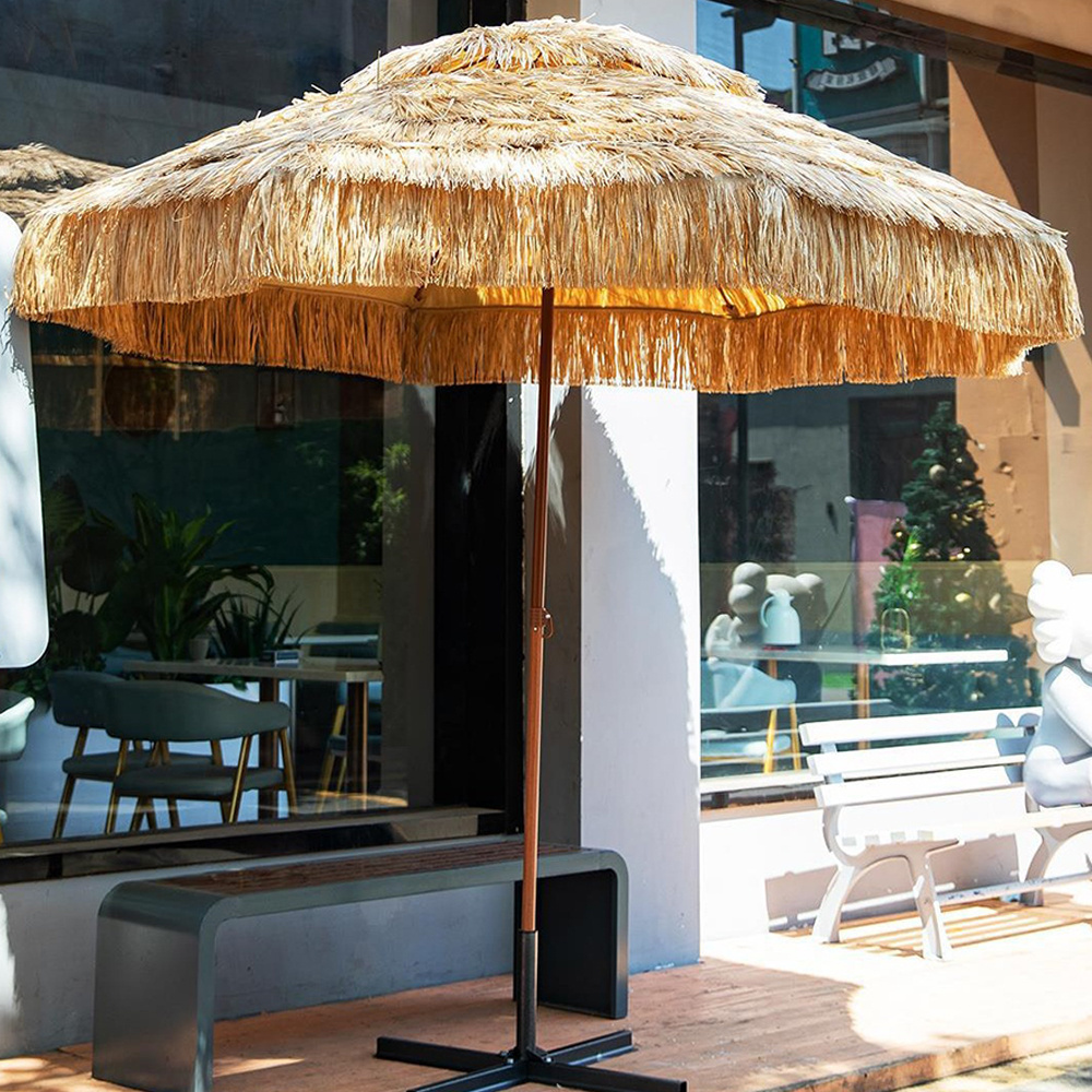 High Quality Parasol Raffia Beach Round Patio,Thatch Roof Waterproof Straw Garden Outdoor Umbrellas/