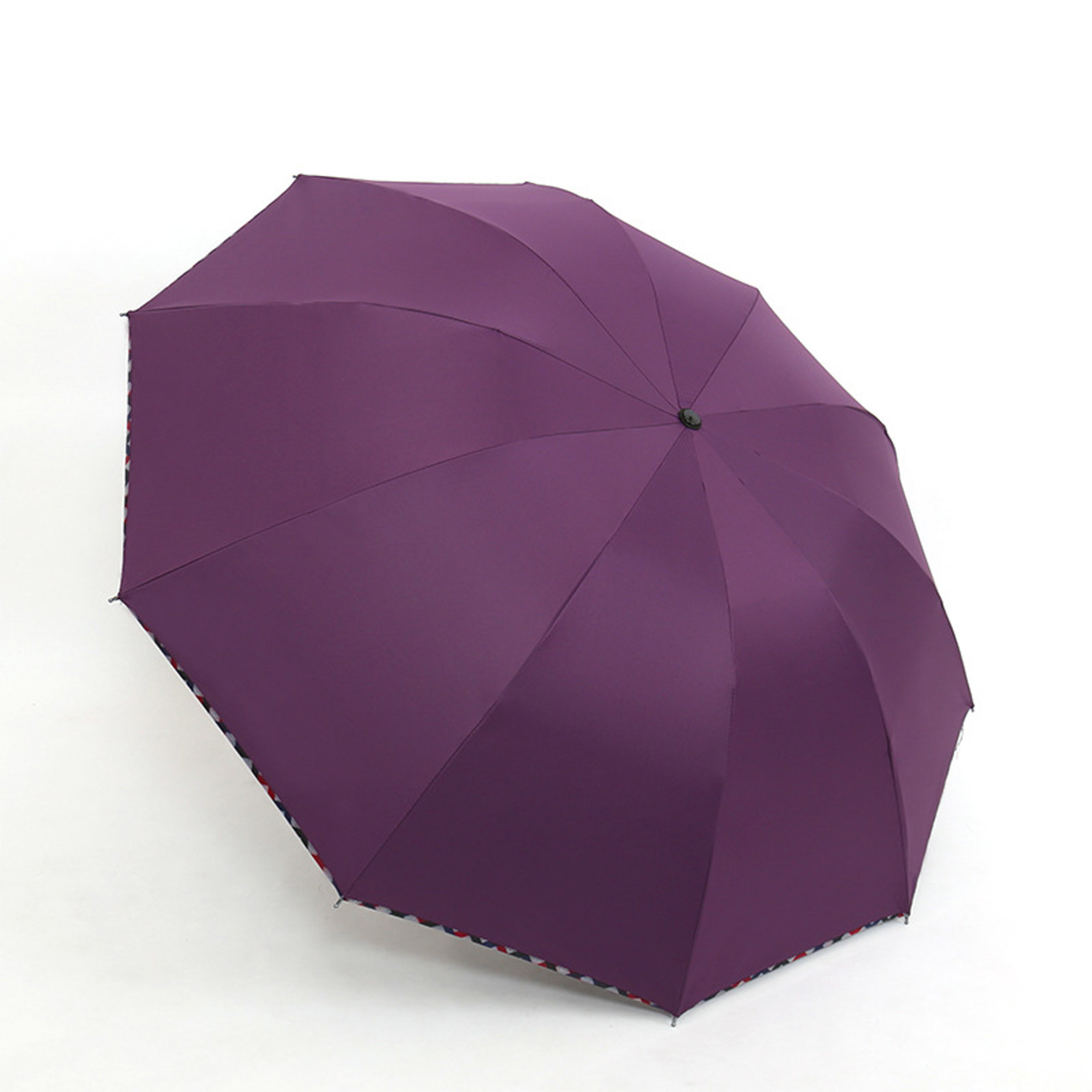 42 Auto Open Close Folding Eco,Friendly Recycled RPET Folding Umbrella with Bamboo Handle/