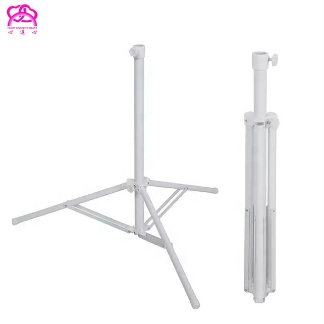 Triangle sand metal folding base Beach parasol Umbrella Stand Holder, Metal Cross 3 feet  white/black patio umbrella